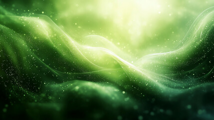 Background of beautiful glowing green waves close up