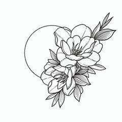 Vector hand drawn doodle illustration of lily flowers

