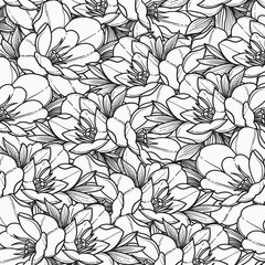 Obraz premium Seamless pattern with hand drawn flowers. Vector illustration 