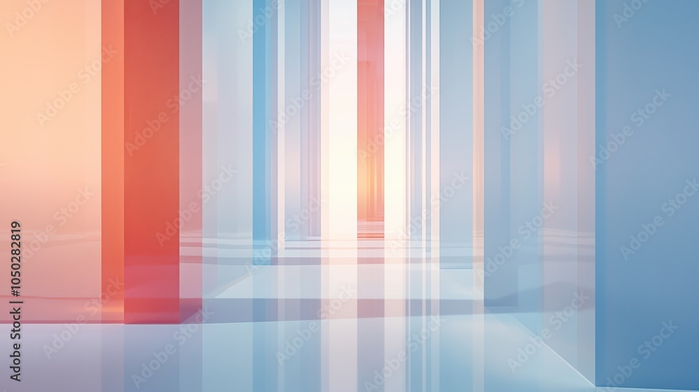 Poster abstract minimalist workspace with colorful screens