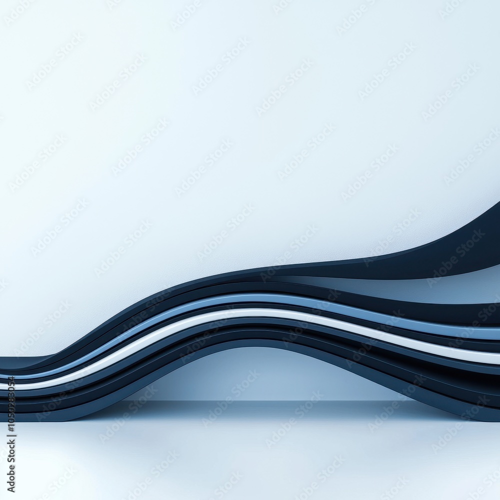 Poster abstract innovative workspace with flowing lines