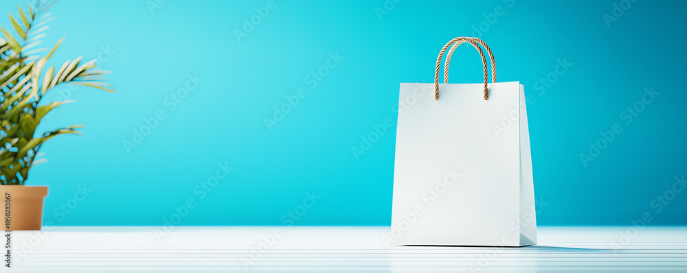 Poster 3d interactive shopping bag mockup with precise wireframe, showcasing design versatility