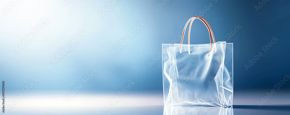 Poster shopping bag prototype with detailed stitching in wireframe, realistic materials and design
