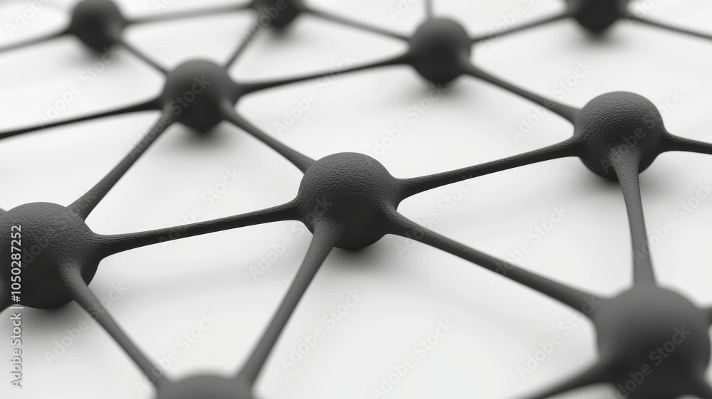 Poster digital network grid with nodes and seamless connectivity