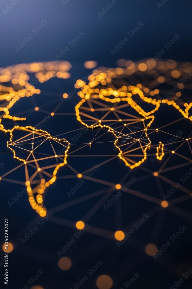 Poster global data transfer across continents visual representation