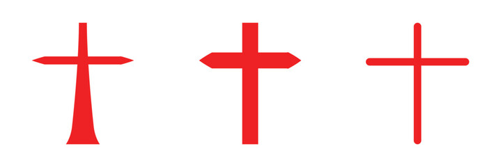 Obraz premium Christian cross icon set