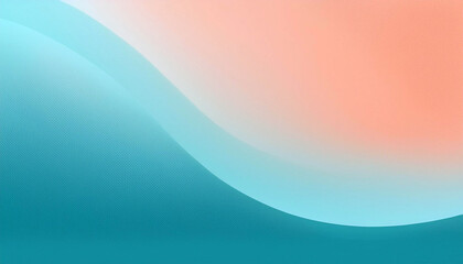 Naklejka premium Serene Teal and Peach Waves: A calming abstract design with soft, flowing curves. Perfect for backgrounds or design inspiration.