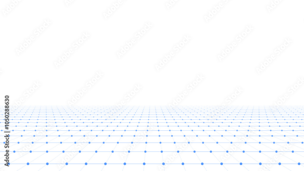 Poster technology perspective grid in infinity. abstract digital wireframe floor with lines. futuristic tex