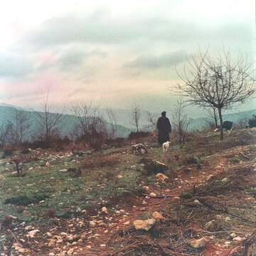 Vintage slide. Old photo found in a flea market 