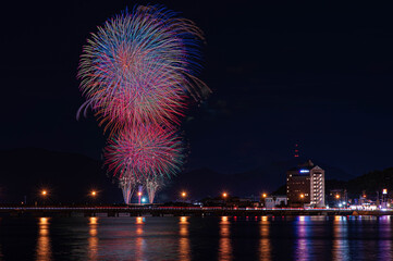 舞鶴橋から望む九州花火大会