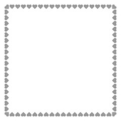黒のハートラインの正方形フレーム