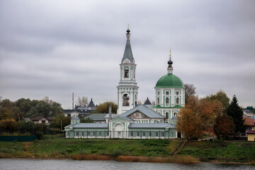 Fototapeta premium View of the Monastery of St. Catherine on the bank of the Volga River, Tver, Russia