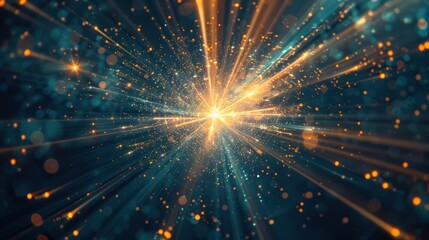 Fototapeta premium space glowing abstract sun burst with digital lens flare