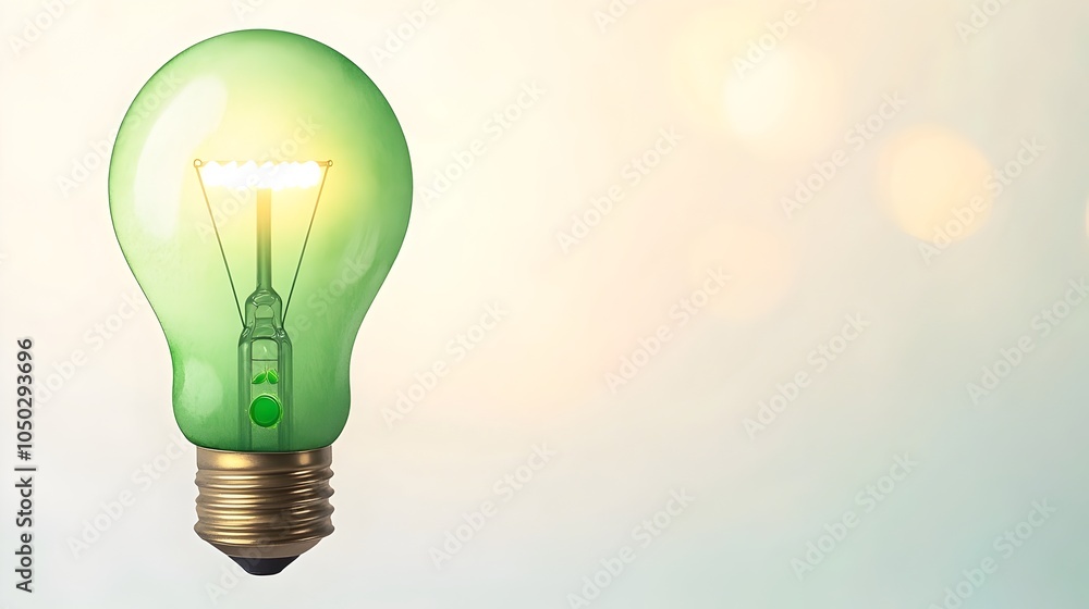 Aufkleber light bulb blending seamlessly with green energy symbols symbolizing an innovative marketing idea or