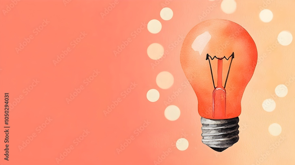 Aufkleber creative watercolor light bulb symbolizing marketing genius innovation and alternative energy soluti