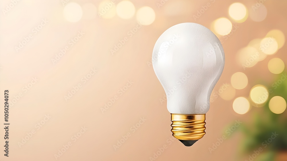 Leinwandbilder watercolor light bulb surrounded by soft warm bokeh lights symbolizing marketing genius innovation a