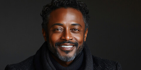 Obraz premium Portrait of an adult black middle-aged man