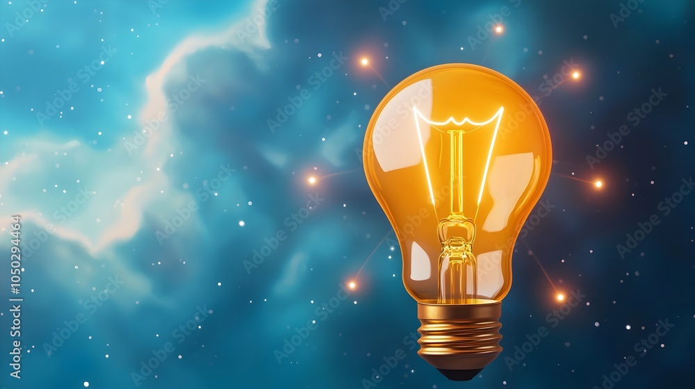 Aufkleber visionary breakthrough a conceptual image of a glowing lightbulb surrounded by rays of innovation so
