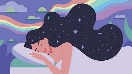 Peaceful Night's Sleep with Dreamlike Starry Hair