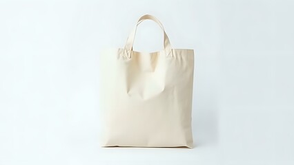 Reusable Canvas Tote Bag on White Background