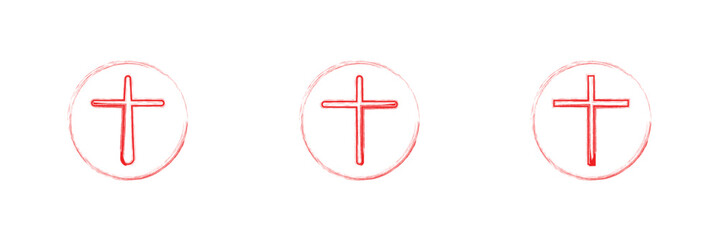 Christian cross vector. Christian cross. Collecting paintbrush religious crosses.