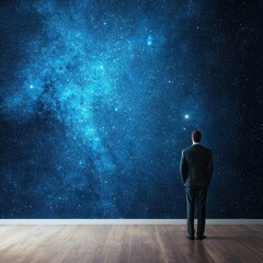 Fototapeta premium Cosmic Observer in a Starry Realm