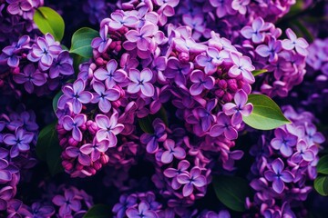 Obraz premium Vibrant lilac spring flowers a beautiful bunch of blooming violet lilac in the garden
