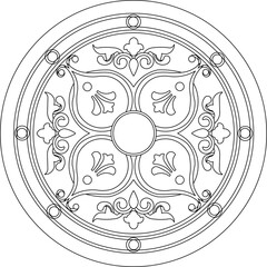 Vector sketch illustration silhouette vintage classic mandala ornament decoration design