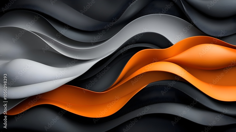 Poster moody abstract waves flowing across grainy textured dark banner perfect for modern poster web design