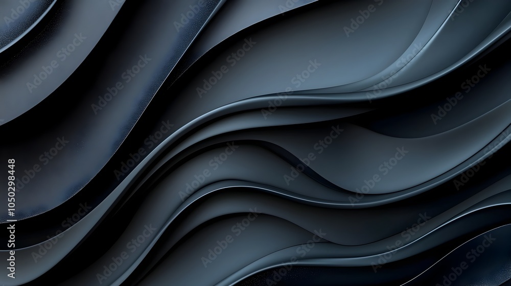 Poster dramatic monochrome abstract waves with layered grainy textures and bold white highlights creating a