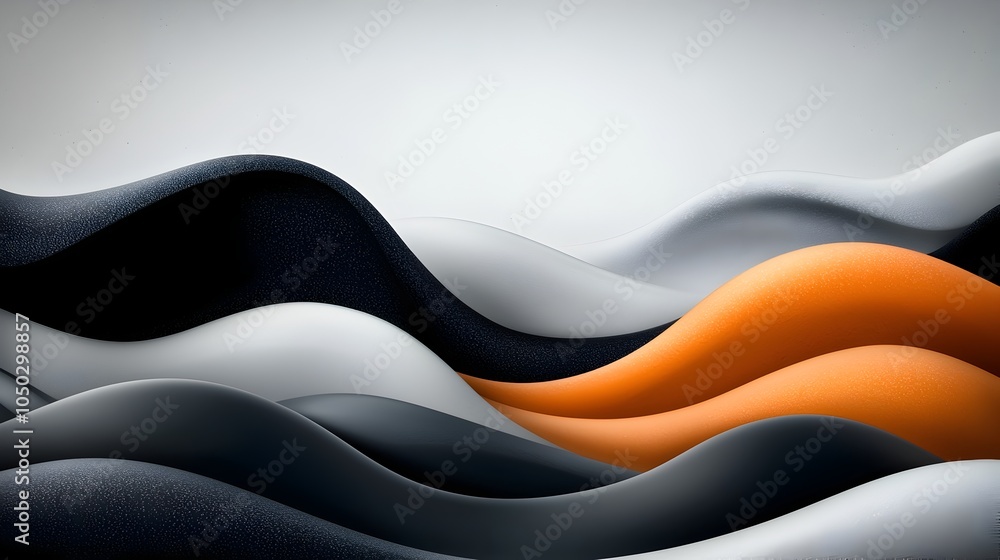 Poster dramatic abstract grainy wave background with orange and white highlights creating a noisy textured 
