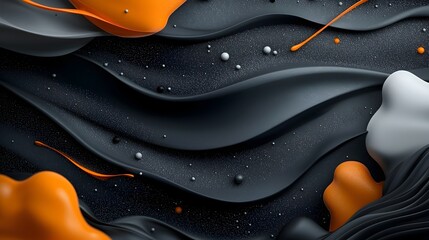 Obraz premium Striking Dark and Grainy Abstract Background with Dramatic Orange and White Streaks Perfect for Impactful Banner or Poster Designs