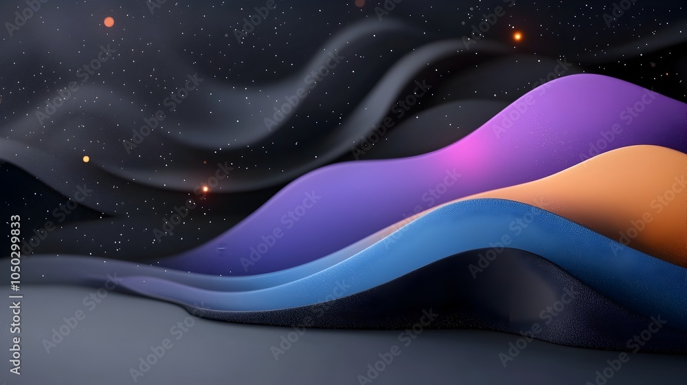 Poster Mesmerizing futuristic abstract design with layered gradient shapes dark colors and black noise textures creating a visually striking and captivating background for digital banners covers