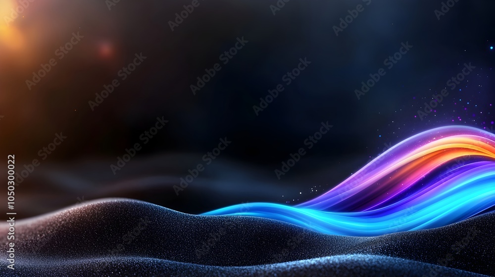Aufkleber mesmerizing abstract dark purple and blue gradient waves glowing with vibrant color layered over a g