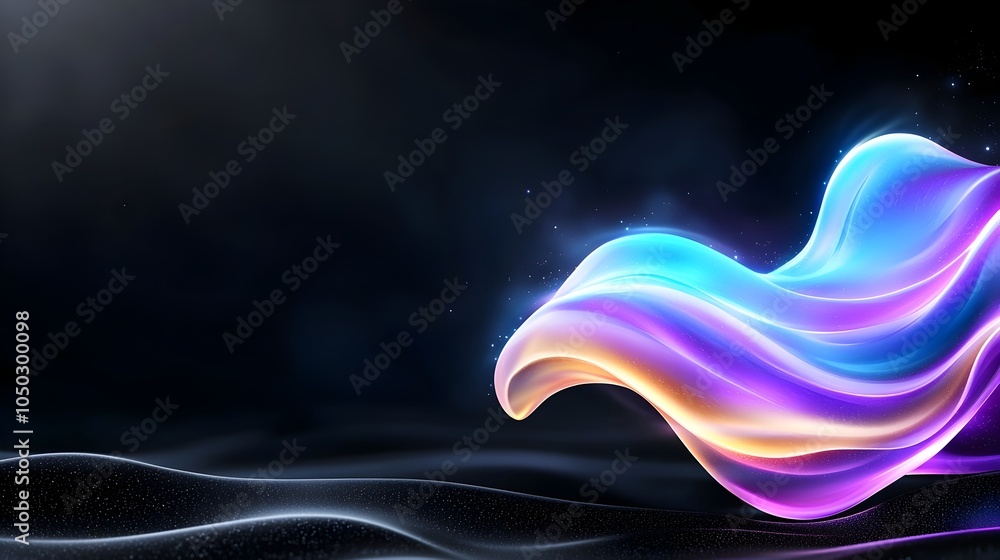 Poster Mesmerizing Futuristic Abstract Design with Vibrant Gradient Shapes and Moody Textures  A bold