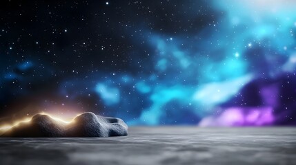 Fototapeta premium Moody and Atmospheric Abstract Gradient Shapes with Glowing Highlights and Dark Textured Background Perfect for Modern Banner Cover or Graphic Design
