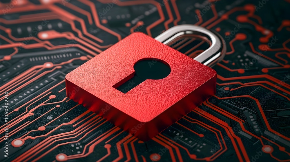Poster Advanced digital lock symbol embedded in a futuristic interface showcasing secure network protocols with encrypted data streams and high tech visuals