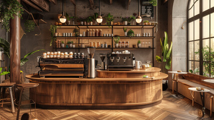 interior design of cafe vintage style