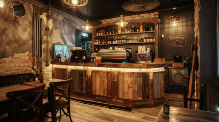 Fototapeta premium interior design of cafe vintage style