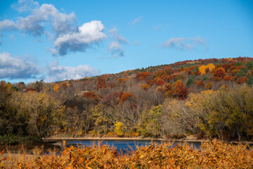 Obraz premium autumn landscape on the river