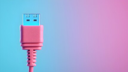 Close up of a vibrant blue glowing RJ45 ethernet cable connector capturing the fine details of the connector pins and light trails representing high speed data flow and digital technology