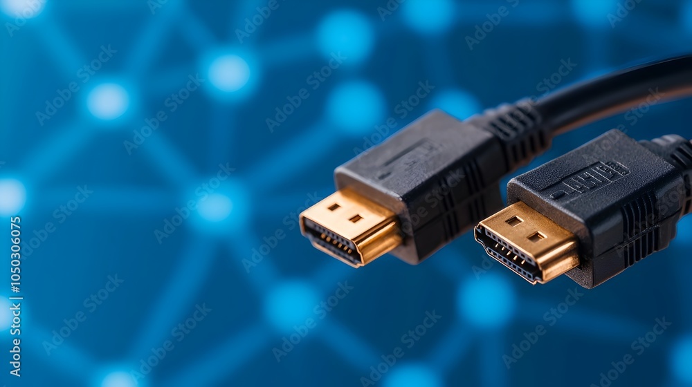 Aufkleber vibrant blue ethernet cables illuminated against a sleek high tech digital backdrop showcasing the p