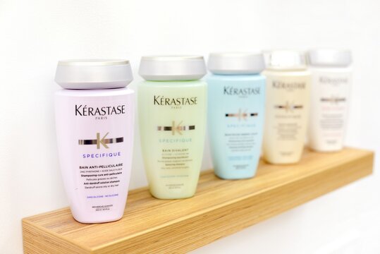 Professional loreal Kerastase shampoo. French luxury cosmetics. Salon Hair luxury care
