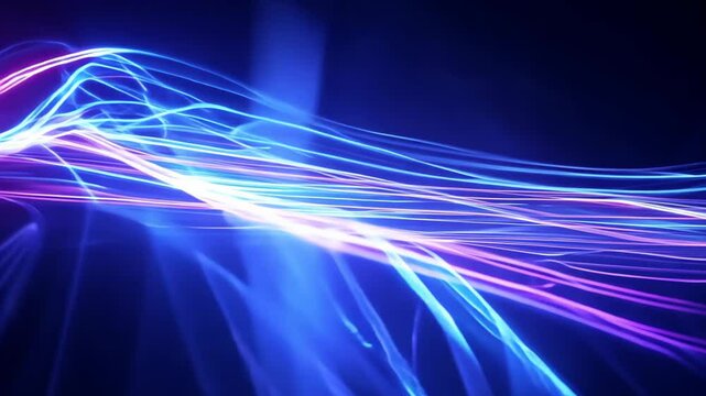 An electric explosion of light and blue lines symbolizing technological energy and digital power