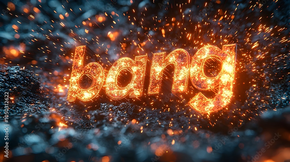 Aufkleber vibrant and energetic 3d text explosion with bright colors explosive motion lines and fiery sparks r