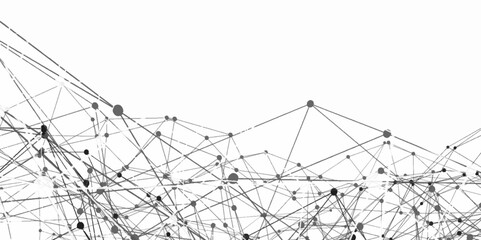 Abstract digital background of points and lines. Technology abstract white digital background .abstract connecting dots and lines. Connection science background Grey Mesh. Vector illustration .	