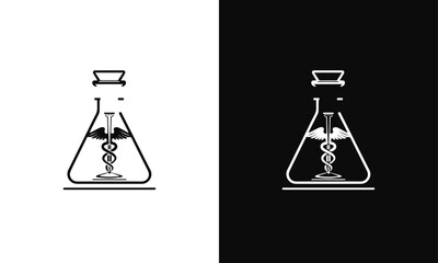 modern cool laboratory or lab icon for a medicine company or business. easy to customizable and clean AI-generated logo