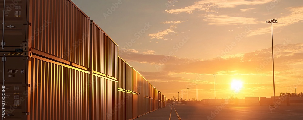 Poster efficient cargo handling at a busy transportation hub - heavy lifting and freight operations in acti