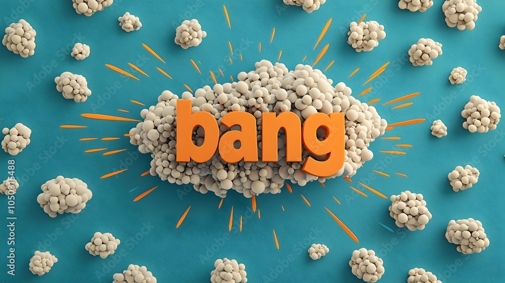 Leinwandbilder explosive comic book style 3d bang text with colorful bursting energy and dynamic motion vibrant ene