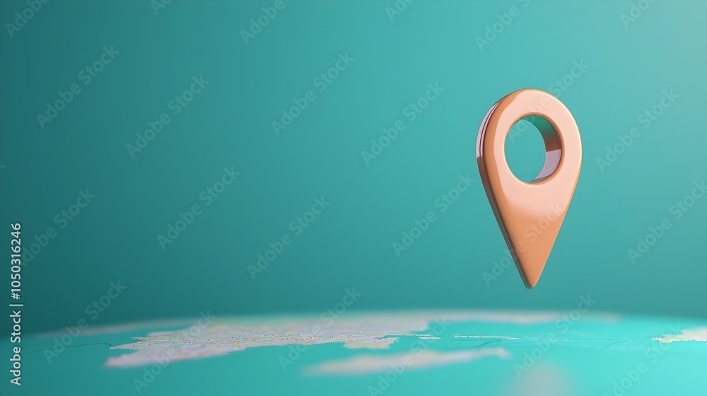 Poster Close up view of a glowing blue world map with a location marker representing advanced navigation positioning and geospatial technology in a sleek modern digital design